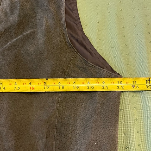 LEATHER Basic Editions Men's green olive Vest size L - Picture 6 of 6